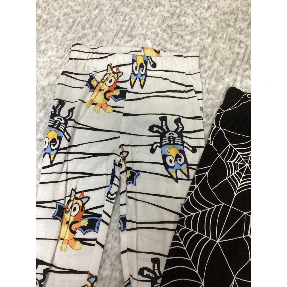 Bluey Halloween Pajama Pants Set Size 4 Mummy Spiderweb Cotton Leggings 2PK